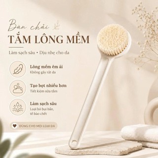 Bàn Chải Tắm Chà Lưng Tẩy Tế Bào Chết, Massage, Thư Giãn Thiết Kế Tay Cầm Dài Và Lông Mềm Mại