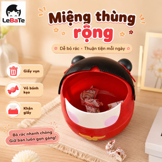 Thùng Rác Mini Để Bàn Nắp Lật Phong Cách Na Tra Cute - Đựng Rác Văn Phòng Bàn Học Ô Tô - LeBaTe