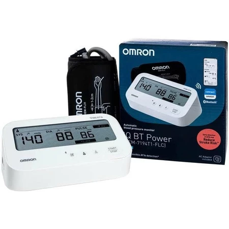 Máy đo huyết áp bắp tay Omron IQ BT Power Hem 7194T1 Flc Afib hỗ trợ đo huyết áp, cảnh báo đột quỵ
