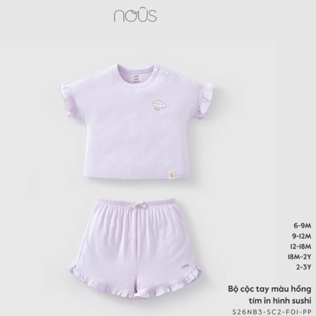 Nous Baby Bộ ba lỗ bé trai bé gái, bộ quần áo mặc nhà mềm mát cho bé in họa tiết dễ thương