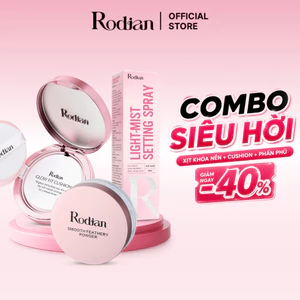 Combo Phấn Phủ Kiềm Dầu Và Chống Nước Rodian, Cushion Chống Nắng Lâu Trôi, Xịt Khóa Nền Trang Điểm