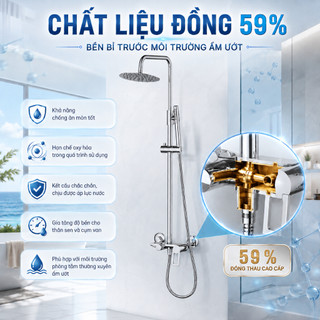 Bộ vòi sen cây Rossi R806SC phong cách Châu Âu, bảo hành 2 năm