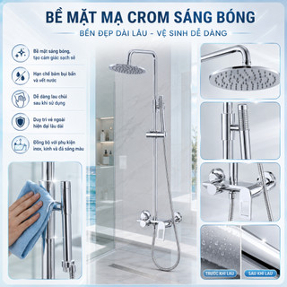 Bộ Vòi Sen Cây Rossi R806SC Phong Cách Châu Âu, Có Nóng Lạnh, BH 2 Năm