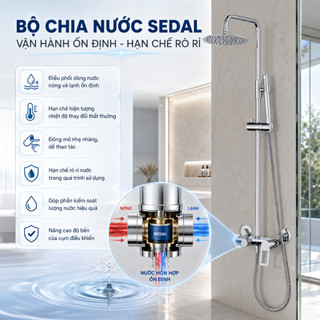 Bộ Vòi Sen Cây Rossi R806SC Phong Cách Châu Âu, Có Nóng Lạnh, BH 2 Năm