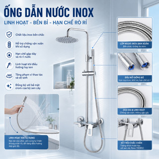 Bộ Vòi Sen Cây Rossi R806SC Phong Cách Châu Âu, Có Nóng Lạnh, BH 2 Năm