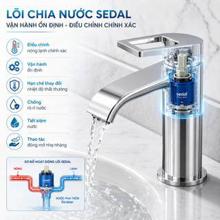 Vòi Chậu Lavabo Rossi R803V1 Có Nóng Lạnh, Bảo Hành 2 Năm, Thiết Kế Tinh Tế Chuẩn Tây Ban Nha