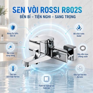 Vòi Sen Rossi R802S Có Nóng Lạnh, Bảo Hành 2 Năm