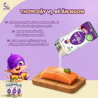 Combo 3 Gia Vị Ăn Dặm Cho Bé NutriAZ, Bột Hành Bột Tỏi Bột Sả An Toàn Cho Bé Từ 6 Tháng Tuổi
