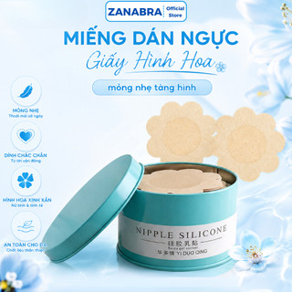 Hộp 60 miếng dán ngực giấy dùng 1 lần hình hoa, Dán ti giấy che nhũ hoa nhỏ gọn tiện lợi ZANABRA 307