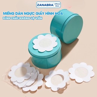 Hộp 60 miếng dán ngực giấy dùng 1 lần hình hoa, Dán ti giấy che nhũ hoa nhỏ gọn tiện lợi ZANABRA 307