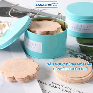 Hộp 60 miếng dán ngực giấy dùng 1 lần hình hoa, Dán ti giấy che nhũ hoa nhỏ gọn tiện lợi ZANABRA 307