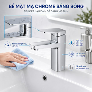 Vòi chậu Lavabo Rossi R802V1 lõi đồng cao cấp, bảo hành 2 năm