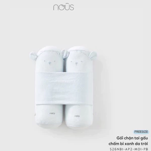 Phụ Kiện Nous Newborn Gối gặn cho bé trai bé gái sơ sinh mềm mịn họa tiết gấu dễ thương