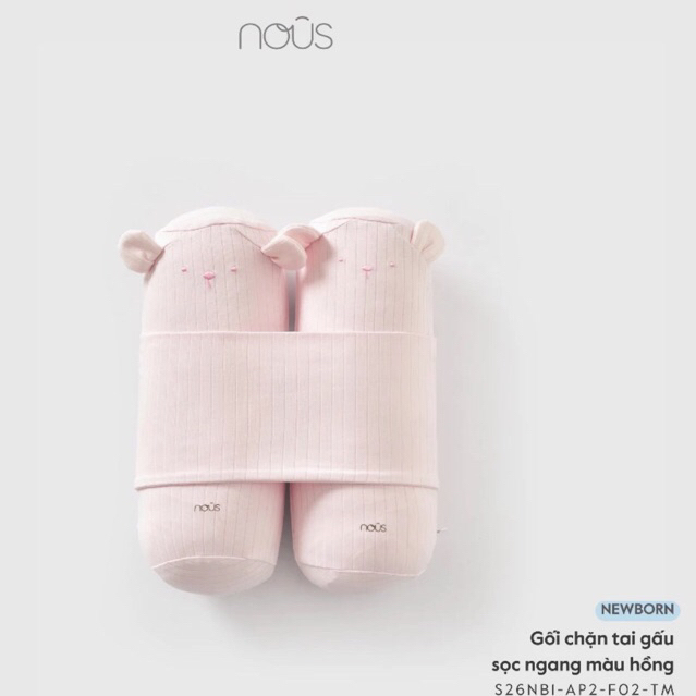 Phụ Kiện Nous Newborn Gối gặn cho bé trai bé gái sơ sinh mềm mịn họa tiết gấu dễ thương