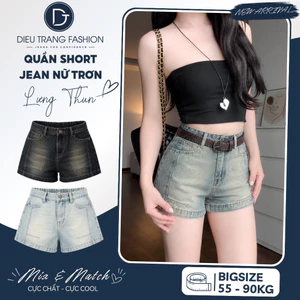 Quần Short Jeans Trơn Cạp Cao Lưng Thun Ôm Tôn Dáng Bigsize QC1324 Diệu Trang Fashion