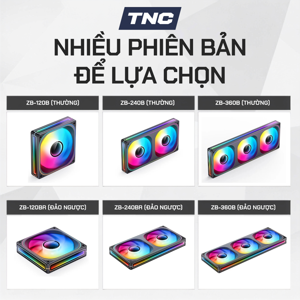 Quạt Tản Nhiệt JONSBO ZB-120 / 240 / 360 LED ARGB Xuôi | Ngược - Bảo Hành 36 Tháng - TNC STORE | BigBuy360 - bigbuy360.vn