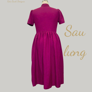 Váy xoè linen cổ cánh én,độ bền cao,mát mịn,thấm hút mồ hôi,may viền tỉ mỉ,sản xuất độc quyền tại Kiều Oanh Designer