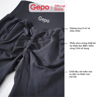 GEPO Quần dài tập gym nữ chất liệu dệt kim cạp cao nâng mông tôn dáng GP109