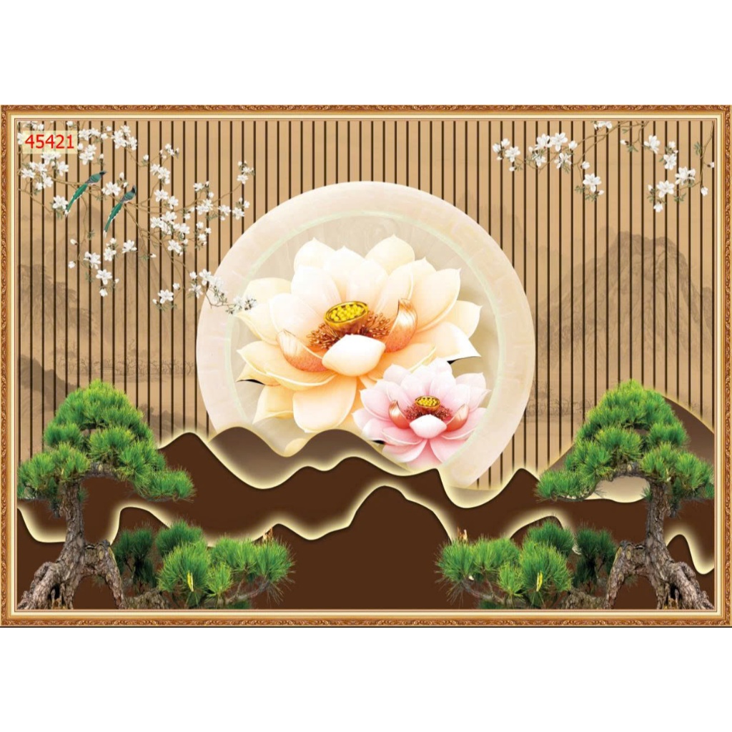 Tranh dán tường SPA DƯỠNG SINH tranh 3D vải lụa nhiều kích thước lựa chọn....