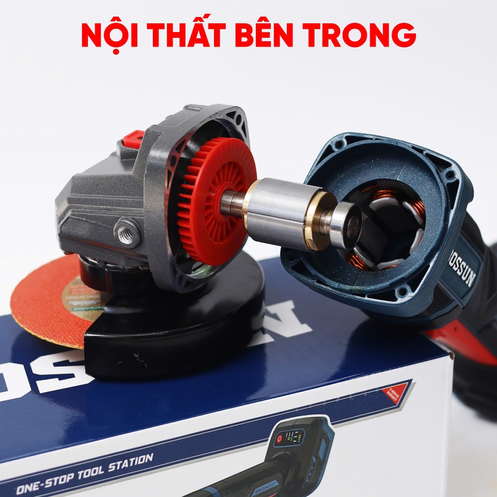 Máy Cắt Mài Pin Không Chổi Than BS BOSSUN BS-AG100XBL - 3 Tốc Độ 10.000v/p - Chống Sốc Đá