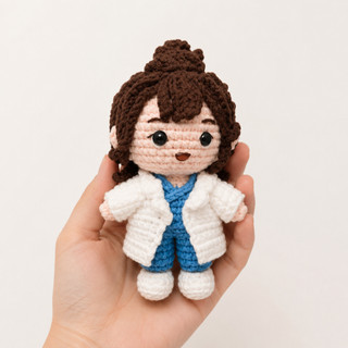 Móc Khóa Len Lendo Nghề Bác Sĩ Giáo Viên Phi Công 12cm Handmade Amigurumi Quà Tặng Phụ Kiện Balo Chìa Khóa Xinh Xắn