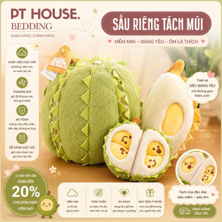 Gấu Bông Sầu Riêng Tách Múi Cao Cấp 30cm - Thú Nhồi Bông Trái Cây Sầu Riêng Khóa Kéo Đáng Yêu Làm Quà Tặng
