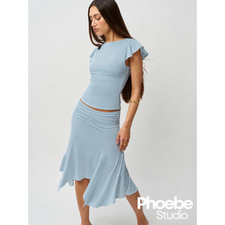 (Loại 1) Set Chân Váy Lửng + Áo Lưng Cổ Đổ - Phoebe Studio [SET0041]