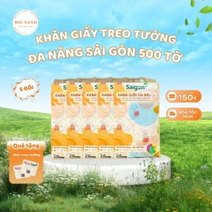 Khăn Giấy Đa Năng Treo Tường Saigon 500 tờ - TẶNG MÓC TREO / CHÍNH HÃNG