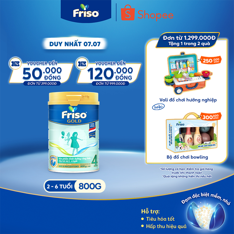 Sữa Bột Friso Gold 4 800G/850G (cho trẻ từ 2-6 tuổi)