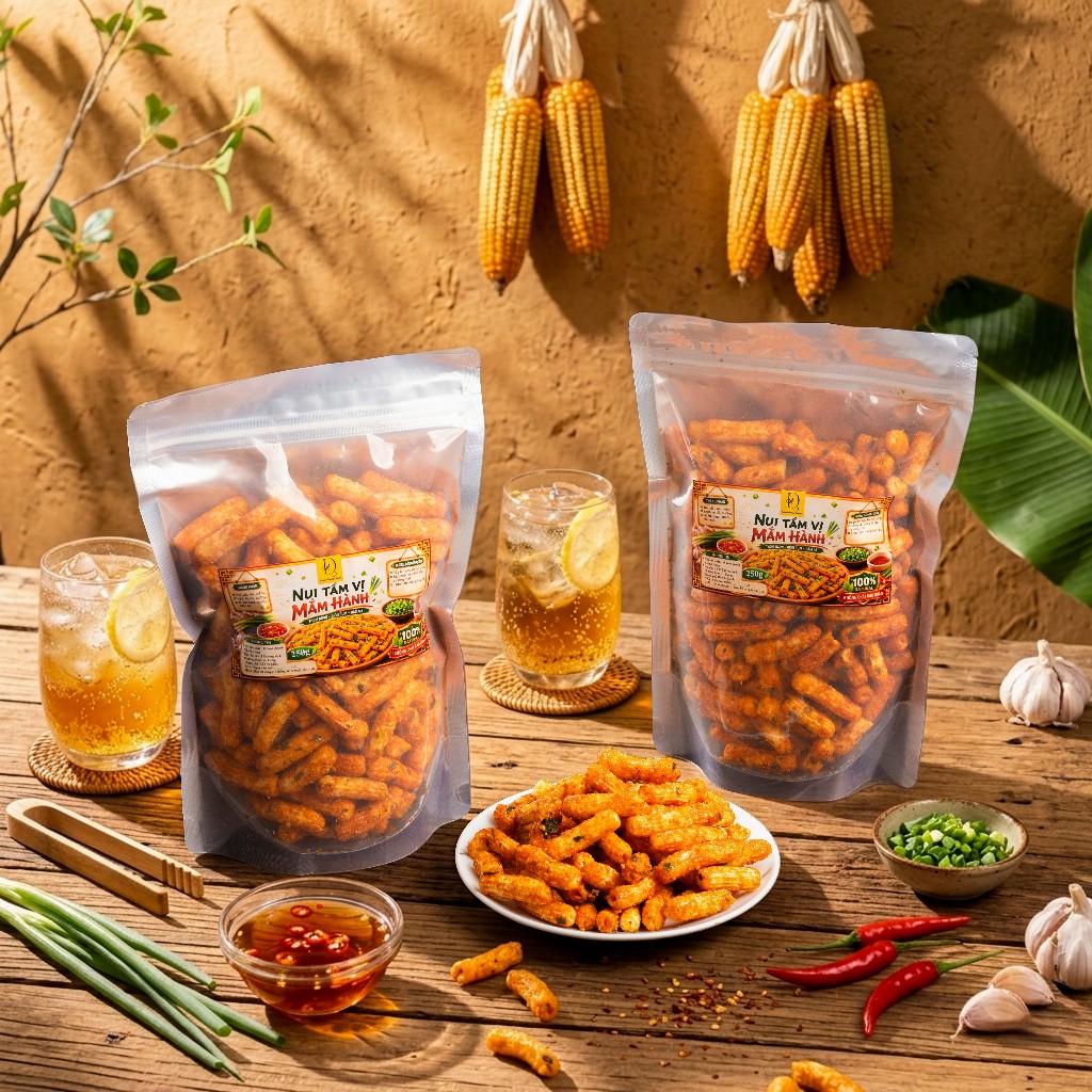 Combo Nui Chiên 6 Vị Hoàng Kim, Snack Ăn Vặt Giòn