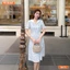 Đầm thiết kế BEMINE cổ thủy thủ dáng chữ A họa tiết nơ hoa phù hợp đi chơi-B475