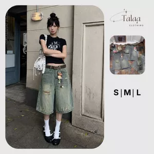 Quần Jeans Lửng Nữ Rách Gấu Form Đẹp Cá Tính Dễ Phối Đồ Talaa - TTL304