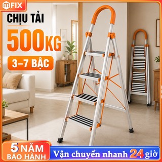 Thang Nhôm Gấp Gọn Chữ A 3-7 Bậc Nhập Khẩu Thang Gấp Inox 304 Xếp Gọn Gia Đình Tải trọng 500kg