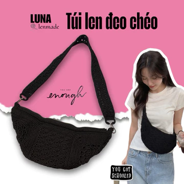 Women's Minimalist Knit Crossbody Bag – Black