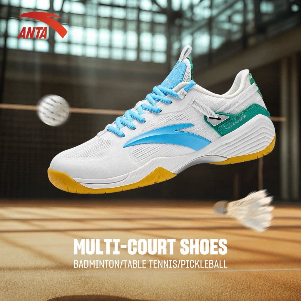 ANTA BADMINTON Giày cầu lông/bóng bàn Nam/ Nữ 1125B4461-1225B4461 là mẫu giày indoor chuyên dụng, thiết kế nhẹ– ôm chân