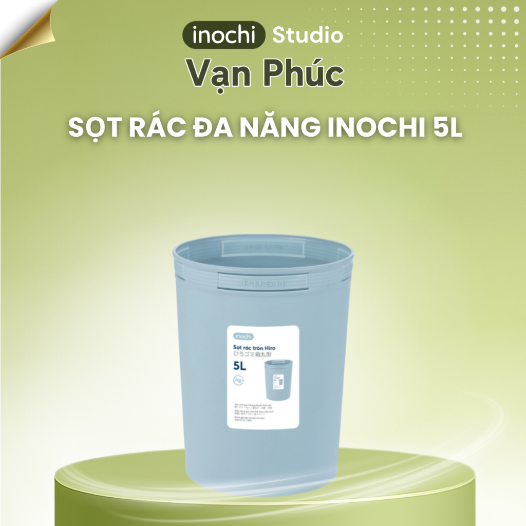 Sọt rác đa năng INOCHI thiết kế nhỏ gọn, nhựa nguyên sinh kháng khuẩn khử mùi GIAO MÀU NGẪU NHIÊN