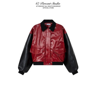 Áo Khoác Da Bomber Phối Màu Thêu Nổi Sắc Nét 67PERCENT/67% - JERSEY LEATHER BOMBER