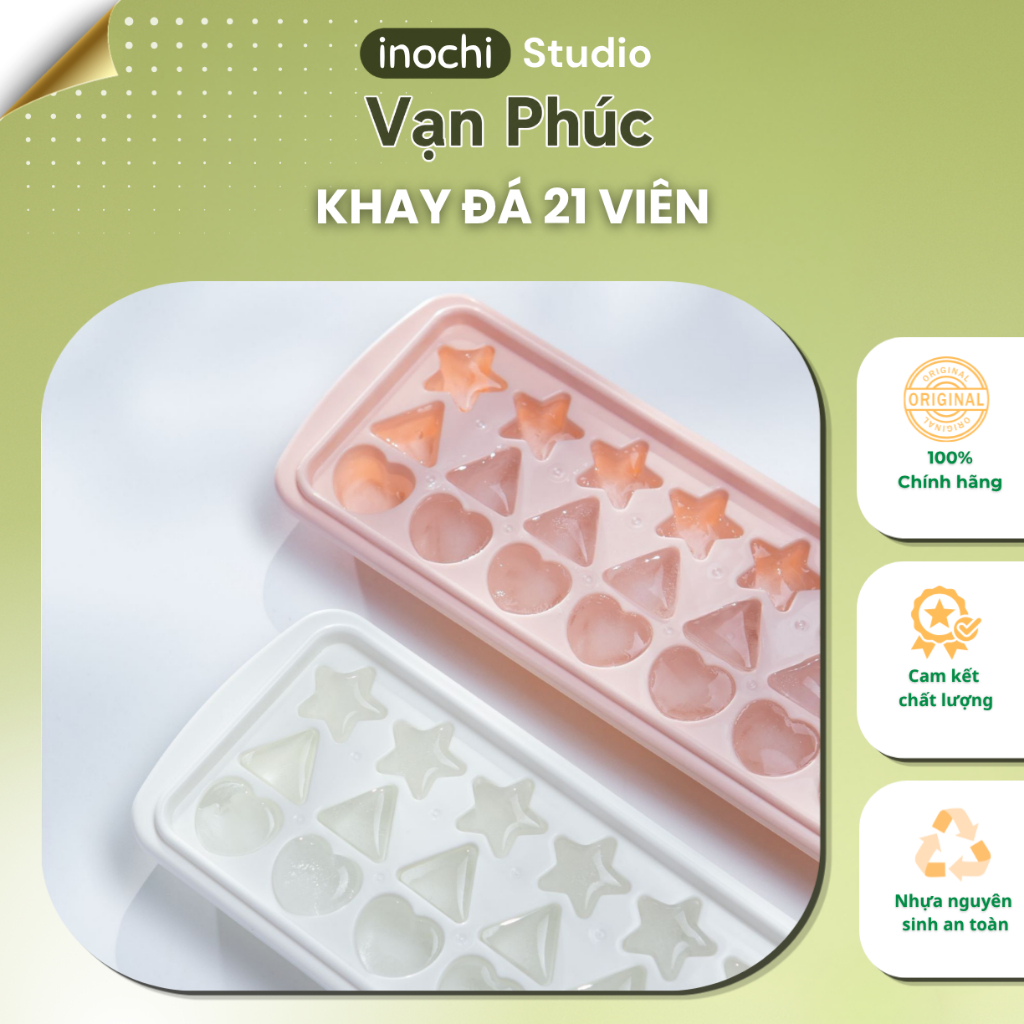 Khay làm đá Kari Inochi 5, 10, 12, 21, 84 Viên. Không giòn gãy, bền đẹp hiện đại, nắp đậy tiện lợi inochi store hcm