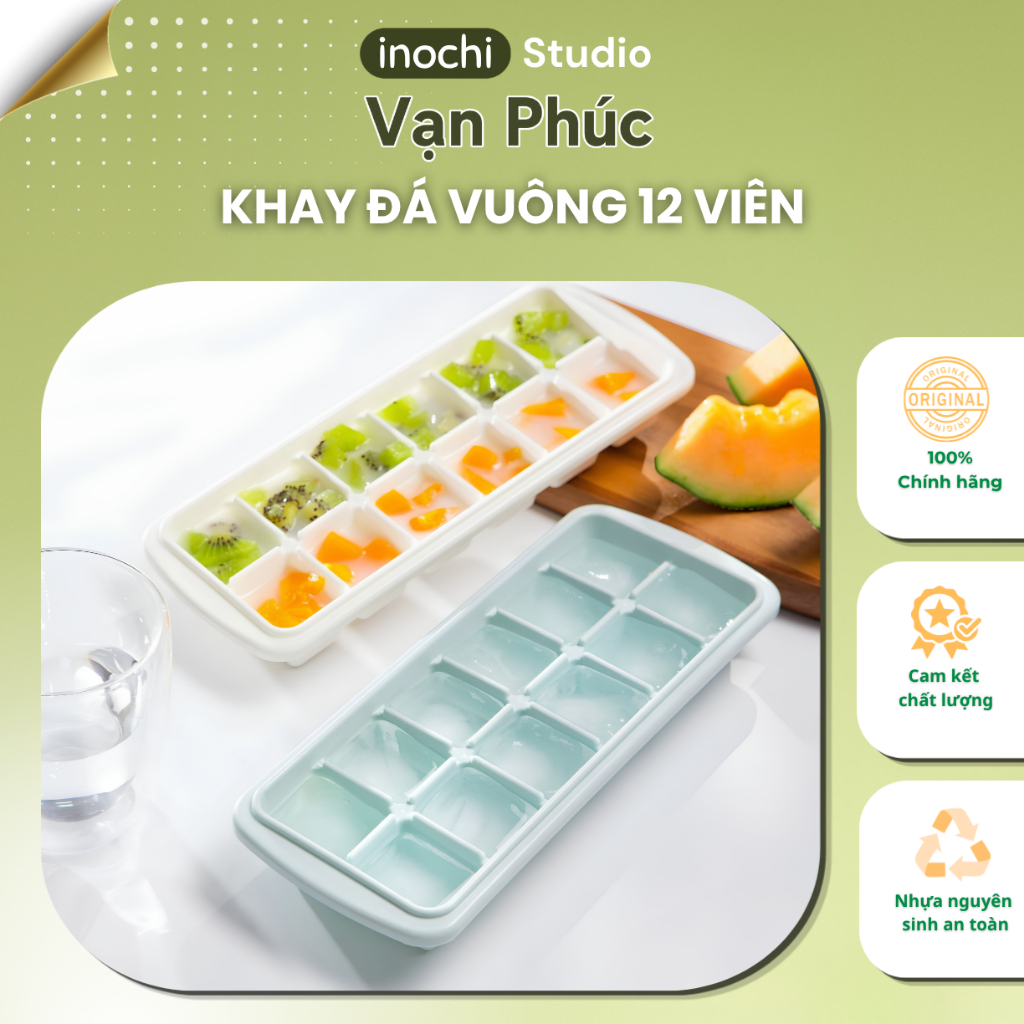 Khay làm đá Kari Inochi 5, 10, 12, 21, 84 Viên. Không giòn gãy, bền đẹp hiện đại, nắp đậy tiện lợi inochi store hcm