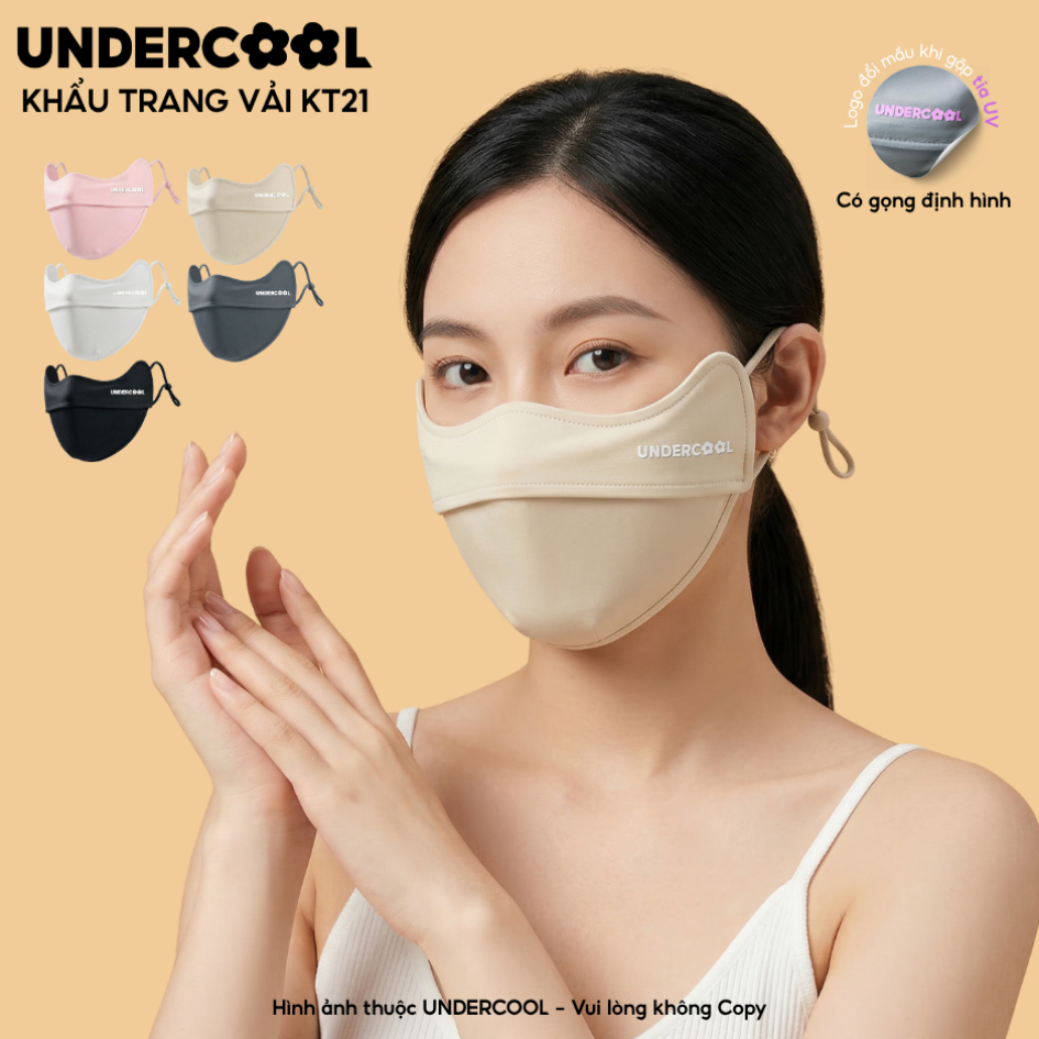 COMBO 1 Áo Chống Nắng ACN07 UPF50+ và 1 Khẩu Trang Chống UV Vải KT21 Thun Lạnh Mát Da, Gọng 3D Chống Lem Son