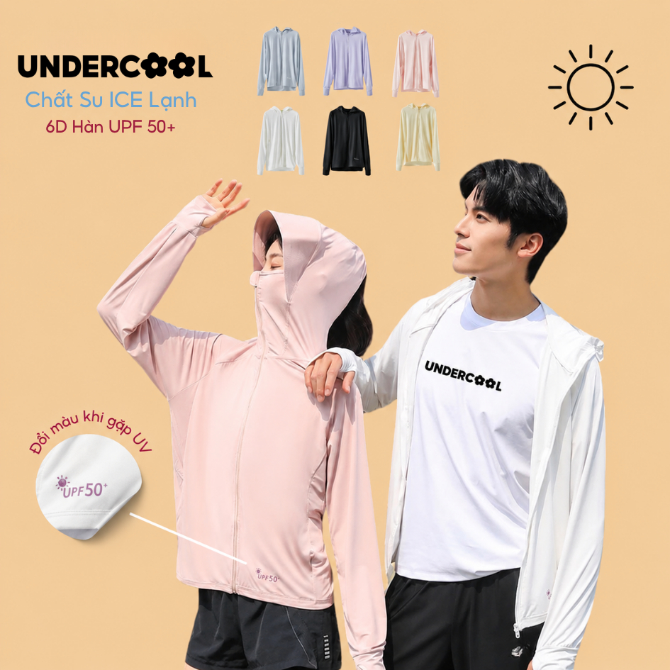 COMBO 1 Áo Chống Nắng ACN07 UPF50+ và 1 Khẩu Trang Chống UV Vải KT21 Thun Lạnh Mát Da, Gọng 3D Chống Lem Son