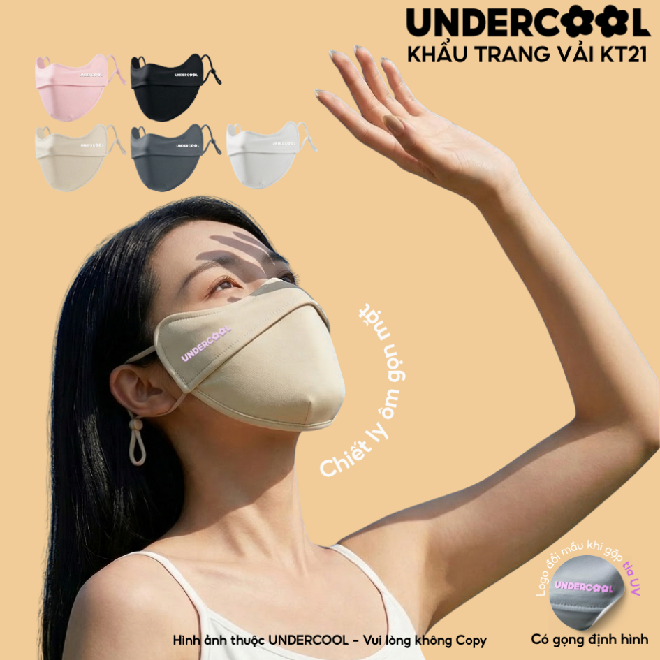 COMBO 1 Áo Chống Nắng ACN07 UPF50+ và 1 Khẩu Trang Chống UV Vải KT21 Thun Lạnh Mát Da, Gọng 3D Chống Lem Son