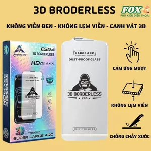 Kính cường lực 3D KK không viền đen - Không lẹm viền cho iPhone 11 12 13 14 15 16 17Promax