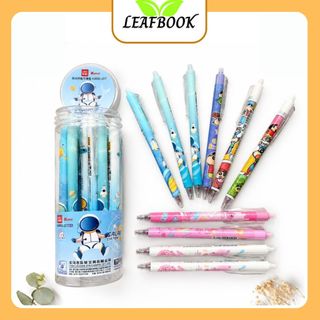 LEAFBOOK LON 20 Cây Bút Gel Bấm Xóa Được 0.5mm KING – Mực Đậm, Viết Êm, Nhiều Mẫu Hoạt Hình Dễ Thương