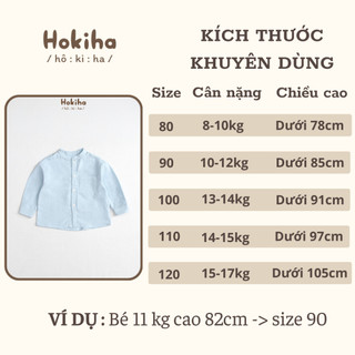 Áo Sơ Mi Cổ Tròn Phối Túi Trước Ngực Dài Tay Cho Bé Hokiha Vải Linen Đứng Form, Thoáng mát Size Từ 8-17kg A60