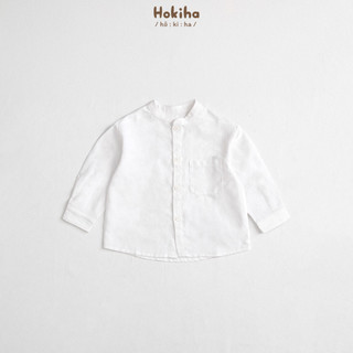 Áo Sơ Mi Cổ Tròn Phối Túi Trước Ngực Dài Tay Cho Bé Hokiha Vải Linen Đứng Form, Thoáng mát Size Từ 8-17kg A60