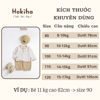 Bộ Dài Tay Áo Cotton Kẻ Quần Kaki Cho Bé Hokiha Mùa Thu Chất Vải Mềm Mịn, Thoáng mát Size Từ 8-17kg B116