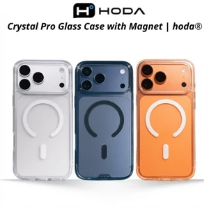 Ốp Lưng Trong Suốt Hoda Crystal Pro Glass Case IP17 ProMax/16 Pro -Mặt Lưng Kính 0.7mm Kháng Ố Vàng, Chống Sốc Quân Đội