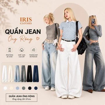 Quần Jean Nữ Ống Rộng, Quần Bò Nữ Ống Rộng 35-37 cm Chất Demin Dáng Suông Lưng Cao, Quần Nữ Ống Rộng Phủ Giày R35