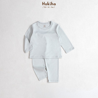 Bộ Quần Áo Dài Tay Cotton Trơn Cho Bé Trai Bé Gái Hokiha Vải Cotton Mềm Mịn, Thoáng mát Size Từ 8-17kg B125